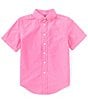 Color:Resort Rose - Image 1 - Big Boys 8-20 Short Sleeve Oxford Shirt