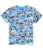 Color:Paris Bear/Blue Flower - Image 1 - Big Boys 8-20 Short Sleeve Polo Bear Cotton Jersey T-Shirt