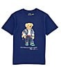 Color:Freshwater - Image 1 - Big Boys 8-20 Short Sleeve Casual Polo Bear Graphic Jersey T-Shirt