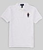Color:White - Image 1 - Big Boys 8-20 Short Sleeve Polo Bear Mesh Polo Shirt