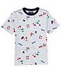 Color:Multi - Image 1 - Big Boys 8-20 Short Sleeve Sailing Print & Striped Jersey T-Shirt