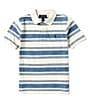 Color:Printed Patina Stripe - Image 1 - Big Boys 8-20 Short Sleeve Striped Mesh Polo Shirt