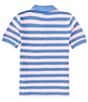 Color:Garden Pink/Harbor Island Blue - Image 2 - Big Boys 8-20 Short Sleeve Striped Mesh Polo Shirt