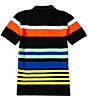 Color:Polo Black Multi - Image 2 - Big Boys 8-20 Short-Sleeve Striped Mesh Polo Shirt