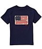 Color:Cruise Navy - Image 1 - Big Boys 8-20 Short Sleeve U.S. Flag Graphic T-Shirt