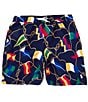 Polo Ralph Lauren Big Boys Traveler Signal Flagged Tossed Print Swim Trunks, Color:Multi - Image 1