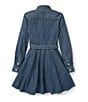 Color:Indigo - Image 2 - Big Girls 7-16 Belted Denim Shirt Dress