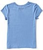 Color:Campus Blue - Image 2 - Big Girls 7-16 Cap-Sleeve Mixed-Logo Jersey T-Shirt