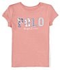 Color:Tickled Pink - Image 1 - Big Girls 7-16 Cap-Sleeve Mixed-Logo Jersey T-Shirt