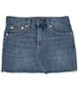 Color:Blue - Image 1 - Big Girls 7-16 Frayed Denim Skirt