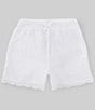 Color:White - Image 1 - Big Girls 7-16 Eyelet-Embroidered Voile Shorts