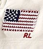 Polo Ralph Lauren Big Girls Flag Applique French Terry Shorts, Color:White - Image 2