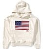 Polo Ralph Lauren Big Girls 7-16 French Terry Flag Applique Hoodie, Color:White - Image 1