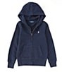 Color:French Navy - Image 1 - Big Girls 7-16 French Terry Hoodie Jacket