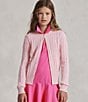 Color:Hint of Pink - Image 2 - Big Girls 7-16 Long-Sleeve Mini-Cable-Knit Button Front Cardigan