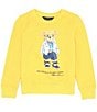 Color:Chrome Yellow - Image 1 - Big Girls 7-16 Long-Sleeve Polo Bear Fleece Sweatshirt