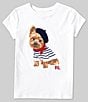 Color:White - Image 1 - Big Girls 7-16 Short-Sleeve Dog-Print Jersey T-Shirt