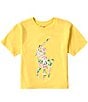 Color:Oasis Yellow - Image 1 - Big Girls 7-16 Short Sleeve Floral Big Pony Jersey Boxy T-Shirt