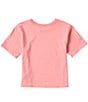 Color:Florida Pink - Image 2 - Big Girls 7-16 Short Sleeve Floral Big Pony Jersey Boxy T-Shirt