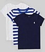 Color:White/Blue/White/Newport Navy - Image 1 - Big Girls 7-16 Short Sleeve Jersey T-Shirt 3-Pack