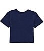 Color:Spring Navy - Image 2 - Big Girls 7-16 Short Sleeve USA Logo Jersey Boxy T-Shirt