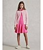 Color:Pink - Image 4 - Big Girls 7-16 Short-Sleeve Mesh Dropwaist Polo Dress