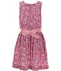 Color:Palais Floral Hot Pink - Image 1 - Big Girls 7-16 Sleeveless Floral Poplin Fit & Flare Dress