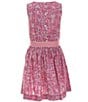 Color:Palais Floral Hot Pink - Image 2 - Big Girls 7-16 Sleeveless Floral Poplin Fit & Flare Dress