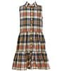 Color:Pink/Yellow/Blue Multi - Image 1 - Big Girls 7-16 Sleeveless Madras Plaid Fit-And-Flare Dress