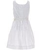 Color:White - Image 2 - Big Girls 7-16 Sleeveless Ottoman-Ribbed Cotton Dress