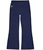 Color:Newport Navy/White - Image 1 - Big Girls 7-16 Stretch Jersey Flare Leggings