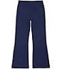 Color:Newport Navy/White - Image 2 - Big Girls 7-16 Stretch Jersey Flare Leggings