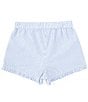 Color:Blue/White - Image 2 - Big Girls 7-16 Striped Ruffled Seersucker Shorts