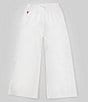 Color:White/Pink - Image 1 - Big Girls 7-16 Wide Leg Fleece Sweatpants