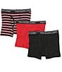 Color:Black Multi-Stripe/RL2000 Red/Polo Black - Image 1 - Little/Big Boys 4-20 Assorted Classic Boxer Briefs 3-Pack