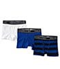 Color:White/Polo Black/Blue Saturn Stripe/Blue Saturn - Image 1 - Boys 4-20 Stretch Boxer Briefs 3-Pack