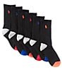 Color:Black - Image 1 - Boys Athletic Crew Sock 6-Pack