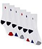 Color:White - Image 1 - Little/Big Boys 4-11 Athletic Crew Sock 6-Pack