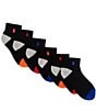Color:Black - Image 1 - Little/Big Boys 4-11 Quarter-Length Sport Socks 6-Pack