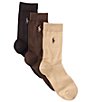 Color:Khaki/Brown/Black - Image 1 - Little/Big Boys 4-11 Supersoft Flat 3-Pack Dress Socks