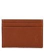 Color:Brown - Image 1 - Burnished Leather Card Case With Money Clip
