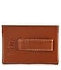 Color:Brown - Image 2 - Burnished Leather Card Case With Money Clip