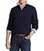 Polo Ralph Lauren Cable Knit Cotton Quarter-Zip Sweater, Color:Cruise Navy - Image 1