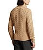 Polo Ralph Lauren Cable Knit Cotton Quarter-Zip Sweater, Color:Camel - Image 2