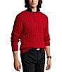Color:Park Avenue Red - Image 1 - Cable Knit Cotton Sweater