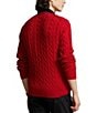 Color:Park Avenue Red - Image 2 - Cable Knit Cotton Sweater