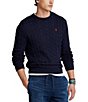 Color:Hunter Navy - Image 1 - Cable-Knit Cotton Sweater