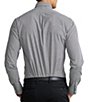 Color:Black/White - Image 2 - Check Stretch Poplin Long-Sleeve Button Front Woven Shirt