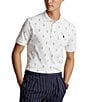 Color:Classic Anchor/White - Image 1 - Classic Fit Anchor Print Soft Cotton Short Sleeve Polo Shirt