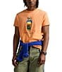 Polo Ralph Lauren Classic Fit Beach Bear Graphic Jersey T-Shirt, Color:Peach - Image 1